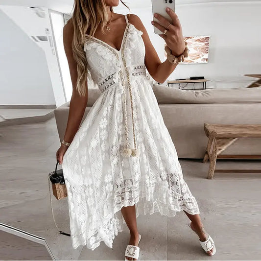 Elegant Off-Shoulder Lace Summer Dress: Embrace Sophistication and Summer Vibes