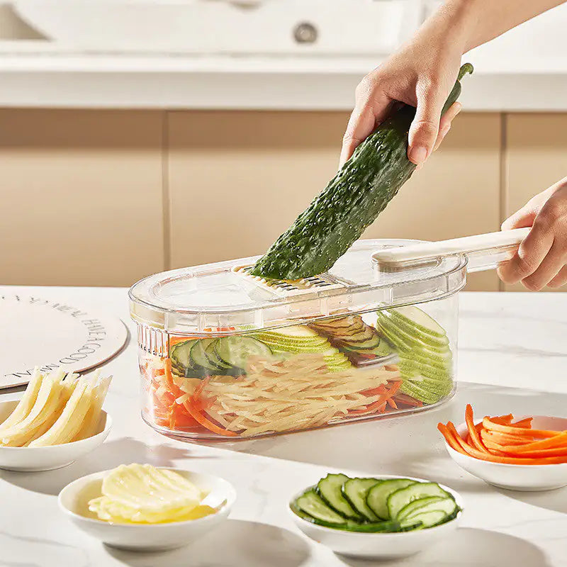 Multifunction Vegetable Cutter with Basket and Brush: Your Ultimate Kitchen Companion