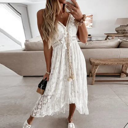 Elegant Off-Shoulder Lace Summer Dress: Embrace Sophistication and Summer Vibes