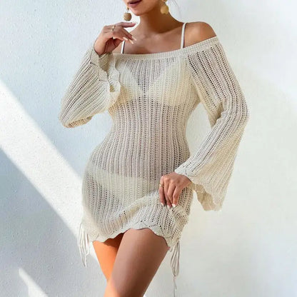 Exquisite Solid Color Knitted Beach Dress: Your Summer Wardrobe Essential