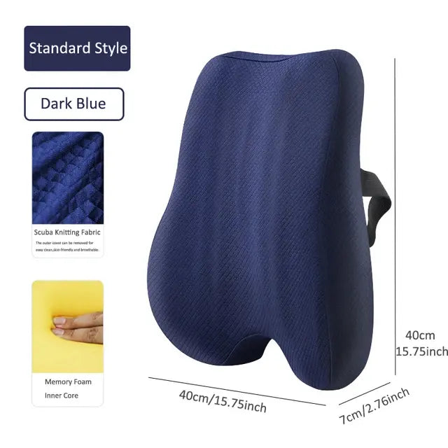 Memory Foam Seat Cushion & Back Support Pillow Set - Orthopedic Ergonomic Comfort