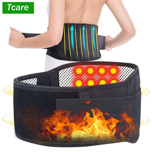 Magnetic Therapy Back Waist Support Belt - Self-Heating Massage Band for Enhanced Lumbar Support