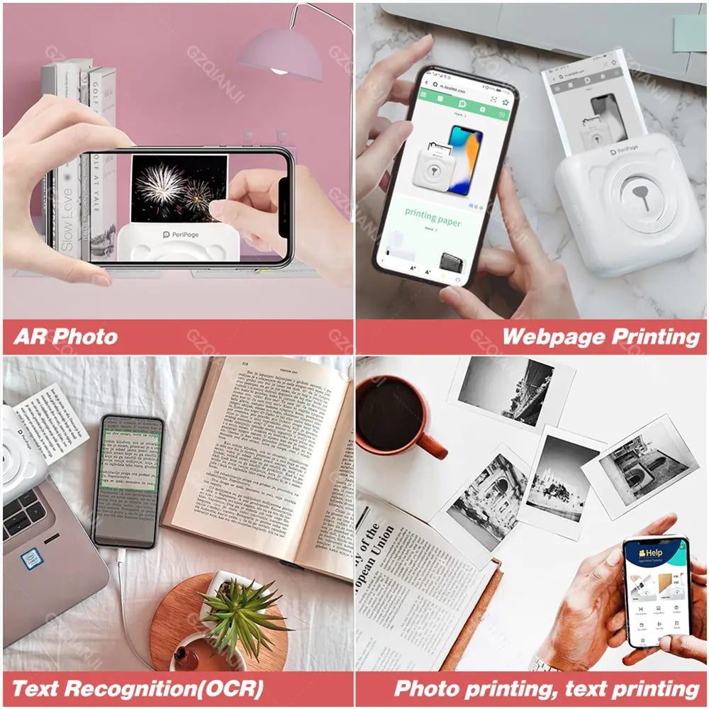 Mini Pocket Label Printer with Bluetooth 4.0 - Connects to Your Phone for Easy Printing