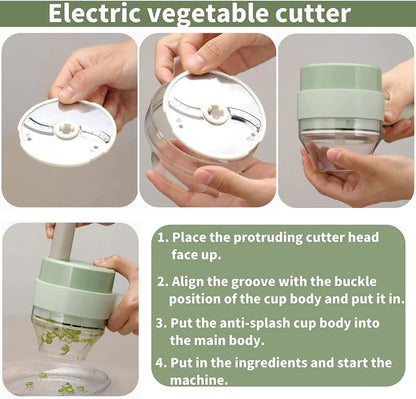 4-in-1 Electric Vegetable Cutter: Your Ultimate Kitchen Companion