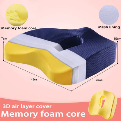 Memory Foam Seat Cushion & Orthopedic Pillow - Enhanced Comfort and Support for Prolonged Sitting
